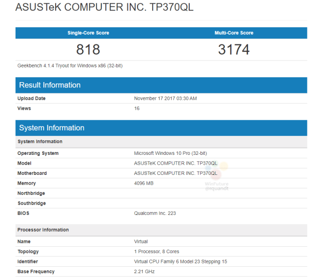 Windows 10 ARM筆記本參數 Windows 10 ARM筆記本參數