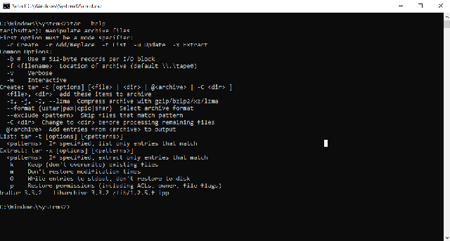 Windows 10將支持tar和cURL Windows 10將支持tar和cURL