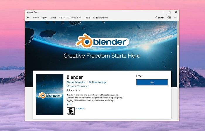 Windows 10應(yīng)用商店已經(jīng)上架開源3D軟件Blender Windows 10應(yīng)用商店已經(jīng)上架開源3D軟件Blender