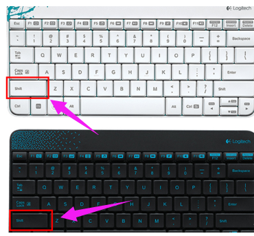 按下【Shift】鍵 按下【Shift】鍵